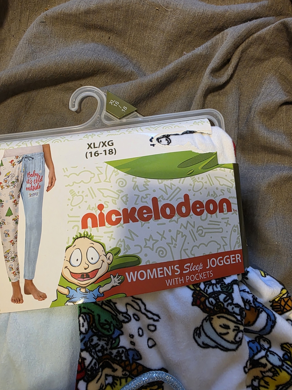 Nickelodeon White Pajama Joggers with Multicolor Character Print